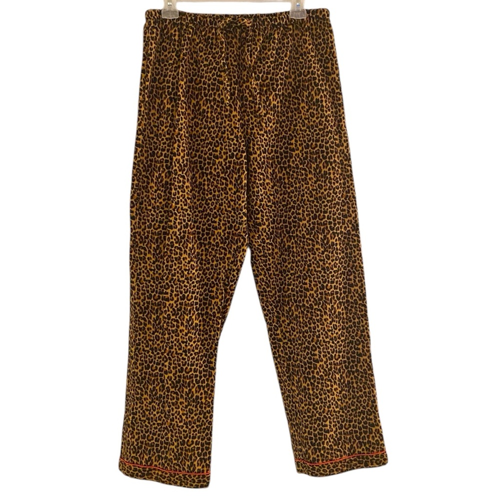 Leopard Print PJ Pants | Flannel | M | Unisex | Adjustable Waist